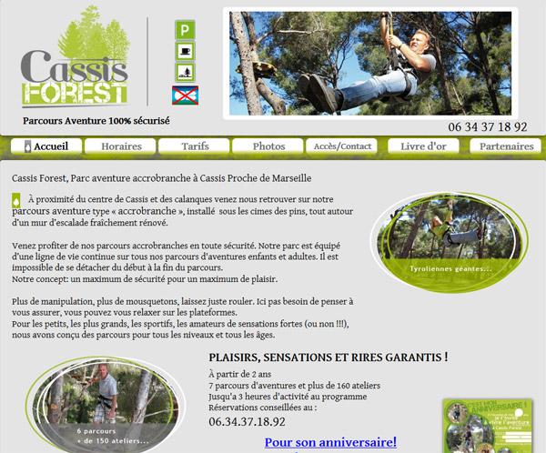 Site internet de Cassis Forest