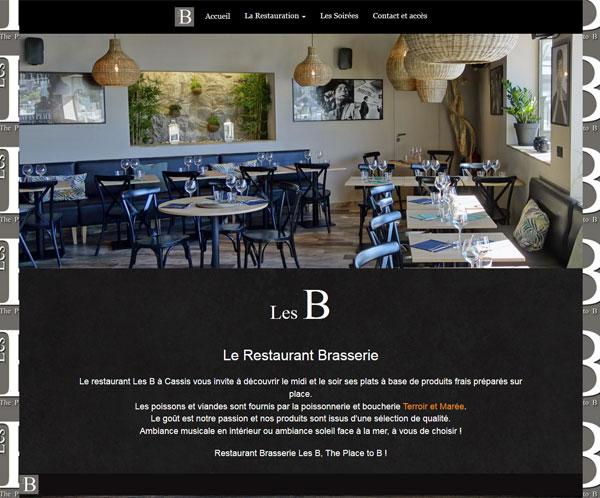 Site internet du restaurant Les B à Cassis