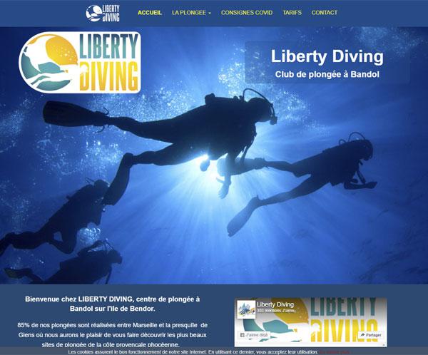 Site internet de Liberty Diving à Bandol
